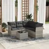 Image de vidaXL Salon de jardin 6 pcs avec coussins gris clair résine tressée