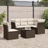Image de vidaXL Salon de jardin avec coussins 6 pcs marron résine tressée