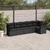 Image de vidaXL Salon de jardin 6 pcs avec coussins noir résine tressée