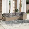 Image de vidaXL Salon de jardin avec coussins 6 pcs beige résine tressée