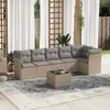 Image de vidaXL Salon de jardin avec coussins 7 pcs beige résine tressée