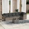 Image de vidaXL Salon de jardin avec coussins 7 pcs gris résine tressée