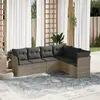Image de vidaXL Salon de jardin 6 pcs avec coussins gris résine tressée