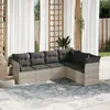 Image de vidaXL Salon de jardin 6 pcs avec coussins gris clair résine tressée