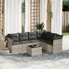 Image de vidaXL Salon de jardin avec coussins 7 pcs gris clair résine tressée