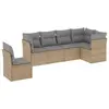 Image de vidaXL Salon de jardin avec coussins 6 pcs beige résine tressée