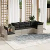 Image de vidaXL Salon de jardin 6 pcs avec coussins gris clair résine tressée