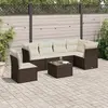 Image de vidaXL Salon de jardin 7 pcs avec coussins noir résine tressée