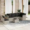 Image de vidaXL Salon de jardin avec coussins 7 pcs gris clair résine tressée