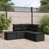 Image de vidaXL Salon de jardin 5 pcs avec coussins noir résine tressée
