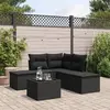 Image de vidaXL Salon de jardin 6 pcs avec coussins noir résine tressée