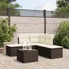 Image de vidaXL Salon de jardin avec coussins 6 pcs marron résine tressée