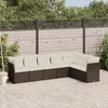 Image de vidaXL Salon de jardin avec coussins 7 pcs marron résine tressée