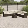 Image de vidaXL Salon de jardin 10 pcs avec coussins marron résine tressée