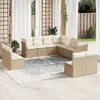 Image de vidaXL Salon de jardin 11 pcs avec coussins beige résine tressée
