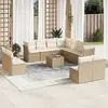 Image de vidaXL Salon de jardin avec coussins 12 pcs beige résine tressée