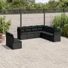Image de vidaXL Salon de jardin 9 pcs avec coussins noir résine tressée