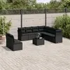 Image de vidaXL Salon de jardin 10 pcs avec coussins noir résine tressée
