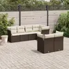 Image de vidaXL Salon de jardin avec coussins 7 pcs marron résine tressée