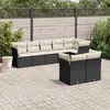 Image de vidaXL Salon de jardin 8 pcs avec coussins noir résine tressée