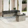 Image de vidaXL Salon de jardin 8 pcs avec coussins gris clair résine tressée