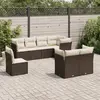 Image de vidaXL Salon de jardin 8 pcs avec coussins marron résine tressée