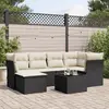 Image de vidaXL Salon de jardin 7 pcs avec coussins noir résine tressée