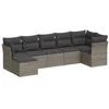 Image de vidaXL Salon de jardin avec coussins 7 pcs gris résine tressée