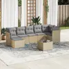 Image de vidaXL Salon de jardin avec coussins 8 pcs beige résine tressée