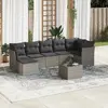 Image de vidaXL Salon de jardin 8 pcs avec coussins gris résine tressée