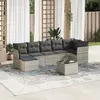Image de vidaXL Salon de jardin 8 pcs avec coussins gris clair résine tressée
