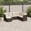 Image de vidaXL Salon de jardin avec coussins 7 pcs marron résine tressée