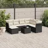 Image de vidaXL Salon de jardin 8 pcs avec coussins noir résine tressée