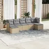 Image de vidaXL Salon de jardin avec coussins 7 pcs beige résine tressée