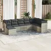 Image de vidaXL Salon de jardin 8 pcs avec coussins gris clair résine tressée