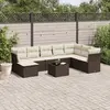 Image de vidaXL Salon de jardin avec coussins 9 pcs marron résine tressée