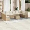 Image de vidaXL Salon de jardin 11 pcs avec coussins beige résine tressée