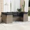 Image de vidaXL Salon de jardin 6 pcs avec coussins gris résine tressée