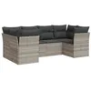 Image de vidaXL Salon de jardin 6 pcs avec coussins gris clair résine tressée