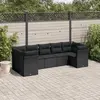 Image de vidaXL Salon de jardin 7 pcs avec coussins noir résine tressée