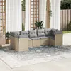 Image de vidaXL Salon de jardin avec coussins 7 pcs beige résine tressée