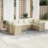 Image de vidaXL Salon de jardin avec coussins 9 pcs beige résine tressée