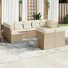 Image de vidaXL Salon de jardin avec coussins 9 pcs beige résine tressée