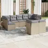 Image de vidaXL Salon de jardin avec coussins 9 pcs beige résine tressée