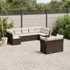 Image de vidaXL Salon de jardin avec coussins 9 pcs marron résine tressée
