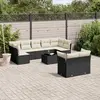 Image de vidaXL Salon de jardin 10 pcs avec coussins noir résine tressée