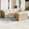 Image de vidaXL Salon de jardin avec coussins 10 pcs beige résine tressée