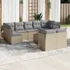 Image de vidaXL Salon de jardin avec coussins 10 pcs beige résine tressée