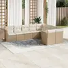 Image de vidaXL Salon de jardin avec coussins 9 pcs beige résine tressée