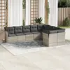 Image de vidaXL Salon de jardin 9 pcs avec coussins gris clair résine tressée